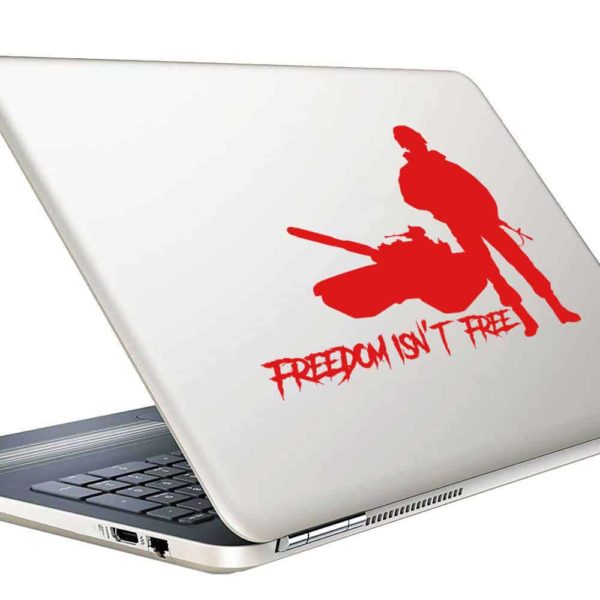 Freedom Isnt Free Veteran Soldier Tank Vinyl Laptop Macbook Decal Sticker