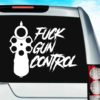 Fuck Gun Control Pistol Vinyl Car Window Decal Sticker