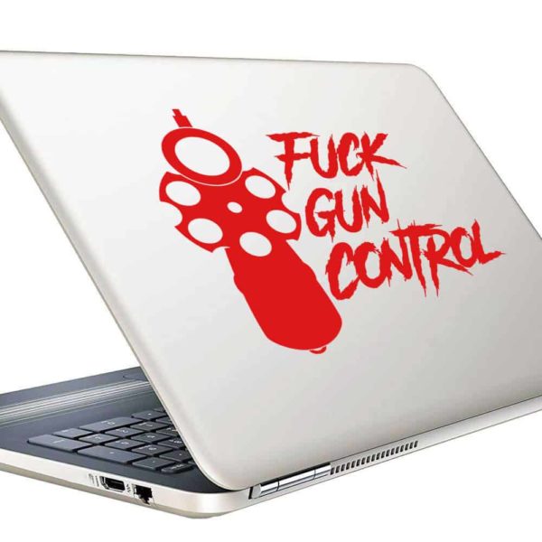 Fuck Gun Control Pistol Vinyl Laptop Macbook Decal Sticker