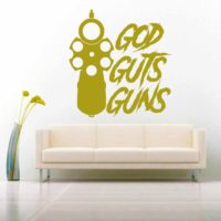 God Guts Guns Pistol Vinyl Wall Decal Sticker