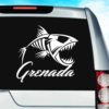 Grenada Fish Skeleton Vinyl Car Window Decal Sticker