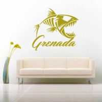 Grenada Fish Skeleton Vinyl Wall Decal Sticker