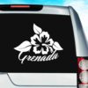 Grenada Hibiscus Flower Vinyl Car Window Decal Sticker