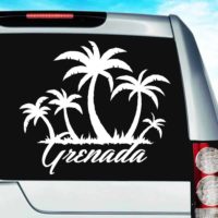 Grenada Palm Tree Island Vinyl Car Window Decal Sticker
