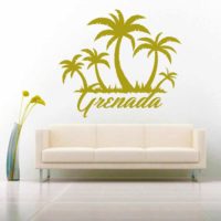 Grenada Palm Tree Island Vinyl Wall Decal Sticker