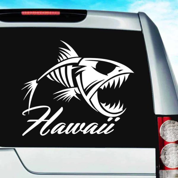 Hawaii Fish Skeleton Vinyl Car Window Decal Sticker