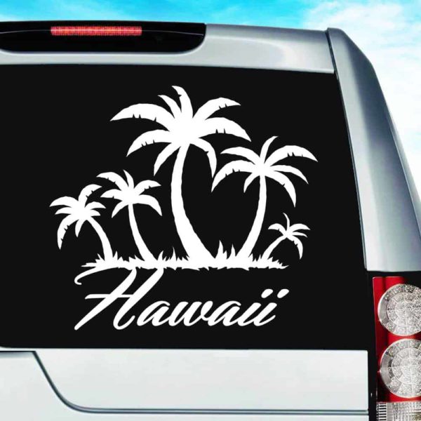 Hawaii Palm Tree Island Vinyl Car Window Decal Sticker