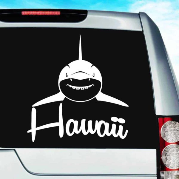Hawaii Shark Front View Vinyl Car Window Decal Sticker