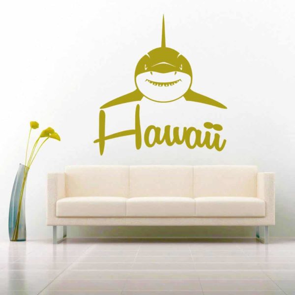 Hawaii Shark Front View Vinyl Wall Decal Sticker