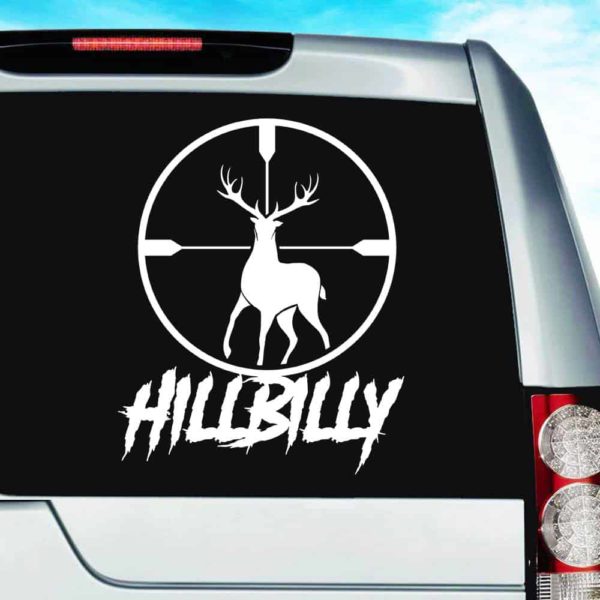 Hillbilly Deer Hunting Scope Vinyl Car Window Decal Sticker