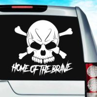 Home Of The Brave Skull Vinyl Car Window Decal Sticker