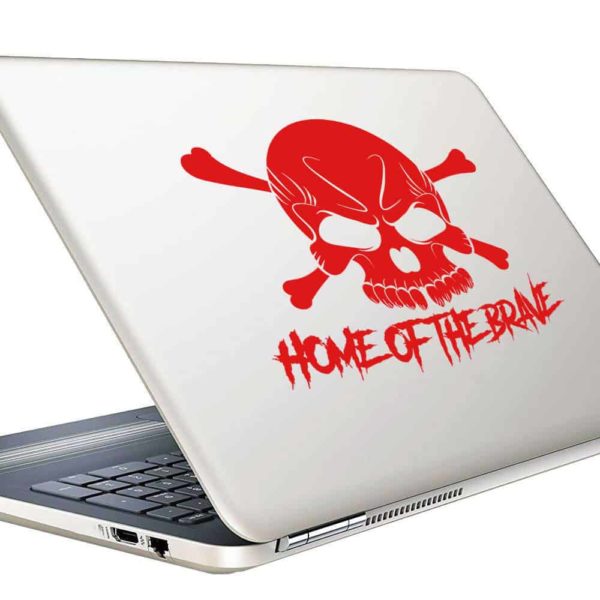 Home Of The Brave Skull Vinyl Laptop Macbook Decal Sticker