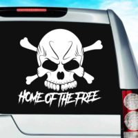 Home Of The Free Skull Vinyl Car Window Decal Sticker