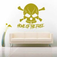 Home Of The Free Skull Vinyl Wall Decal Sticker
