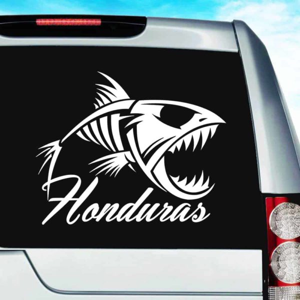 Honduras Fish Skeleton Vinyl Car Window Decal Sticker
