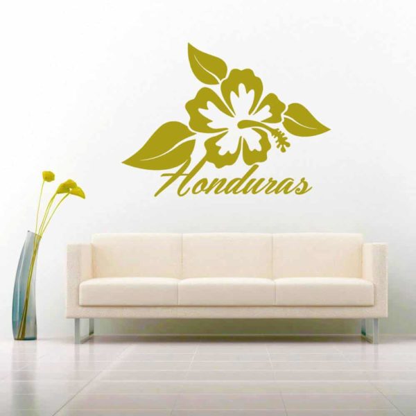 Honduras Hibiscus Flower Vinyl Wall Decal Sticker
