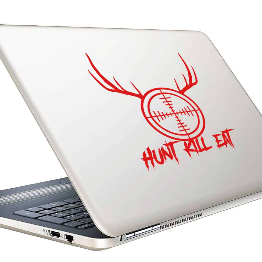 Hunt Kill Eat Rifle Gun Scope Antlers Vinyl Laptop Macbook Decal Sticker Hunt Kill Eat Rifle Gun Scope Antlers Vinyl Laptop Macbook Decal Sticker