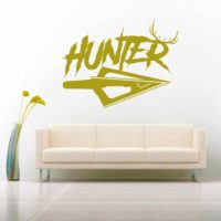 Hunter Antlers Arrow Tip Vinyl Wall Decal Sticker