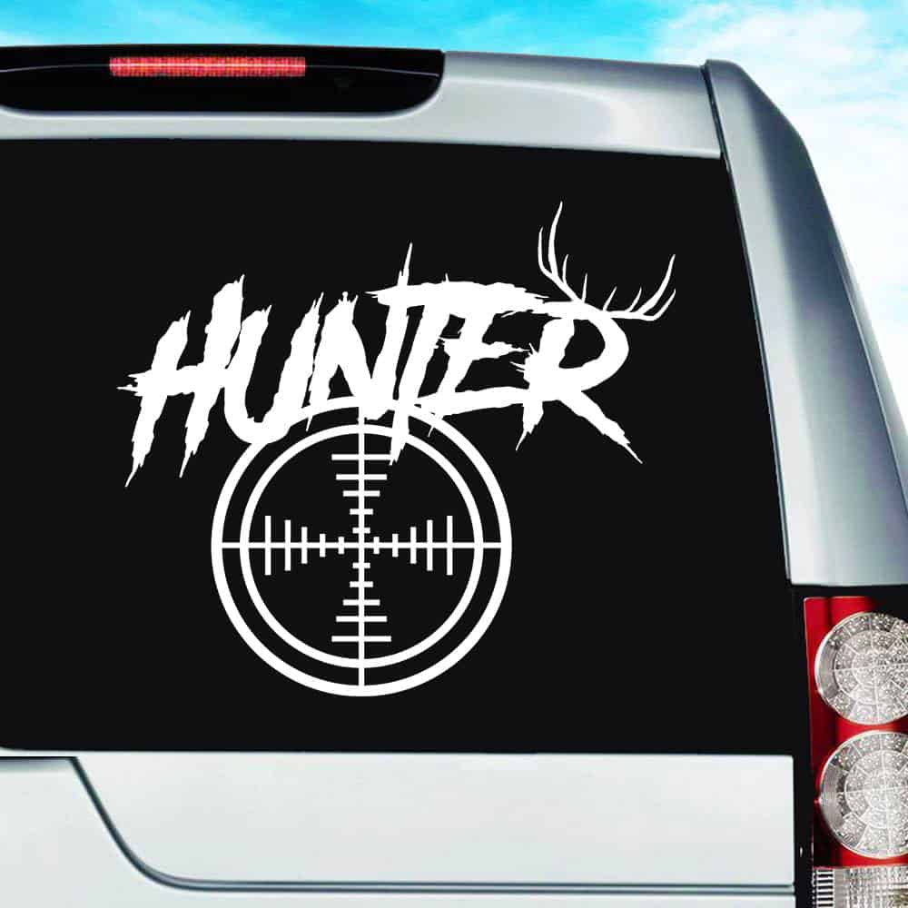 Hunter Antlers Rifle Gun  Scope Vinyl Decal  Sticker 