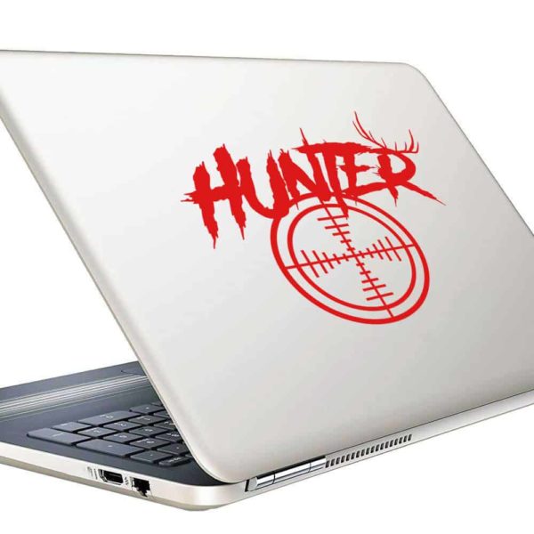 Hunter Antlers Rifle Gun Scope Vinyl Laptop Macbook Decal Sticker
