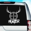 Hunter Rifle Gun Scope Antlers Vinyl Car Window Decal Sticker