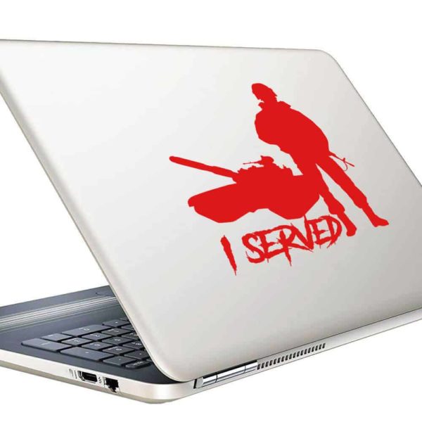 I Served Veteran Soldier Tank Vinyl Laptop Macbook Decal Sticker