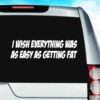 I Wish Everything Was As Easy As Getting Fat Vinyl Car Window Decal Sticker