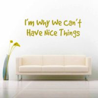 Im Why We Cant Have Nice Things Vinyl Wall Decal Sticker