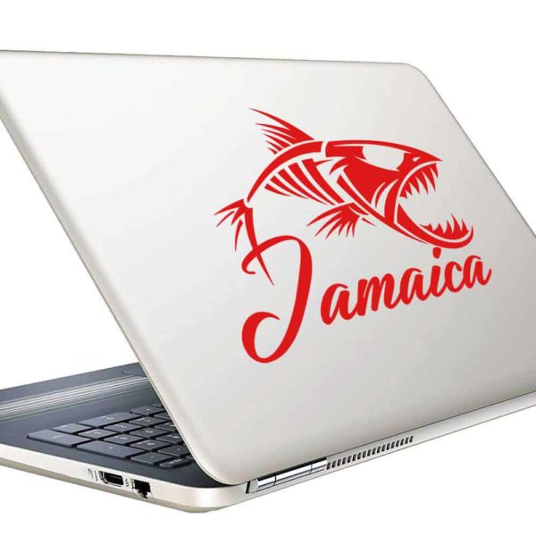 Jamaica Fish Skeleton Vinyl Laptop Macbook Decal Sticker