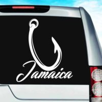 Jamaica Fishing Hook Vinyl Car Window Decal Sticker