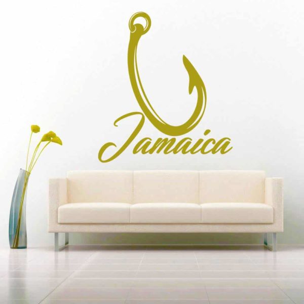 Jamaica Fishing Hook Vinyl Wall Decal Sticker