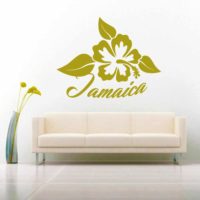 Jamaica Hibiscus Flower Vinyl Wall Decal Sticker