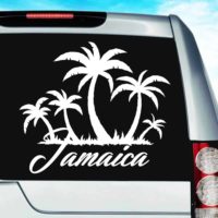 Jamaica Palm Tree Island Vinyl Car Window Decal Sticker