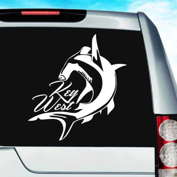 Key West Hammehead Shark Vinyl Car Window Decal Sticker