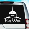 Key West Shark Front View Vinyl Car Window Decal Sticker