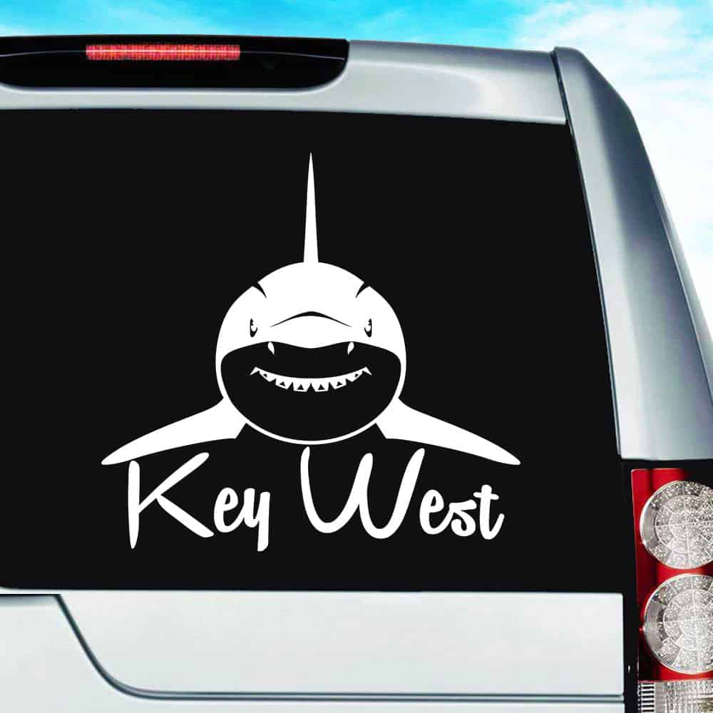 Key West Shark Front View Vinyl Car Window Decal Sticker Key West Shark Front View Vinyl Car Window Decal Sticker