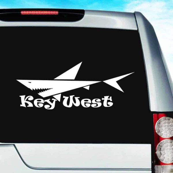 Key West Shark Vinyl Car Window Decal Sticker