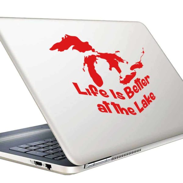 Life Is Better At The Lake Great Lakes Vinyl Laptop Macbook Decal Sticker