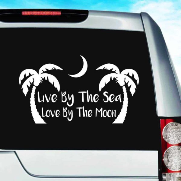 Live By The Sea Love By The Moon Vinyl Car Window Decal Sticker