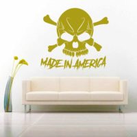 Made In America Skull Vinyl Wall Decal Sticker