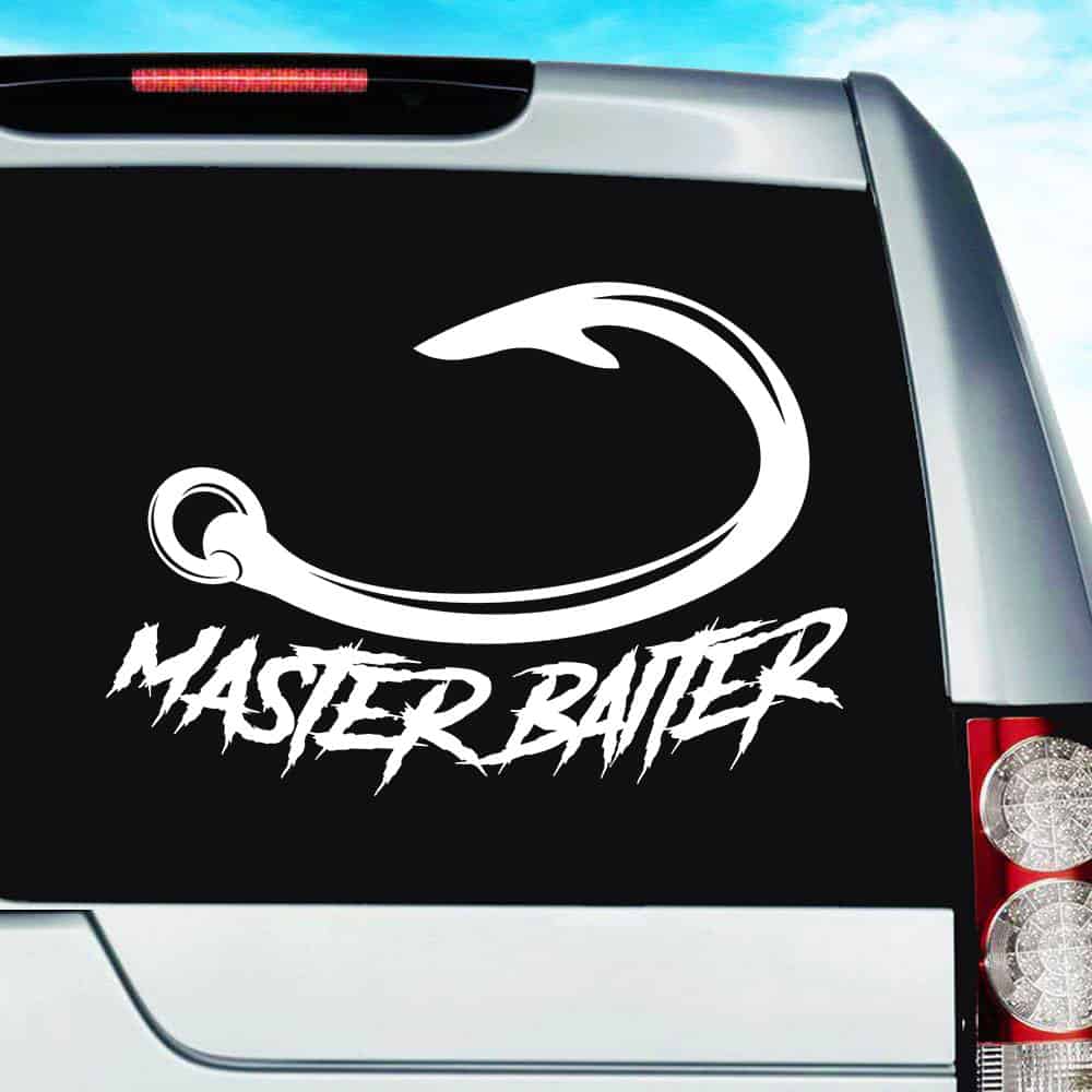MASTER BAITER Fishing Decal Sticker Car Van Caravan Window Bumper Angling Tackle