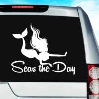 Mermaid Seas The Day Vinyl Car Window Decal Sticker