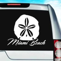 Miami Beach Florida Sand Dollar Vinyl Car Window Decal Sticker