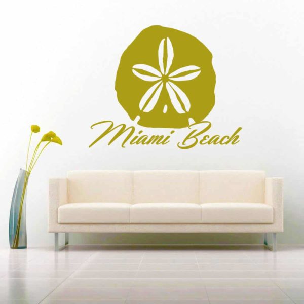Miami Beach Florida Sand Dollar Vinyl Wall Decal Sticker