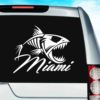 Miami Florida Fish Skeleton Vinyl Car Window Decal Sticker