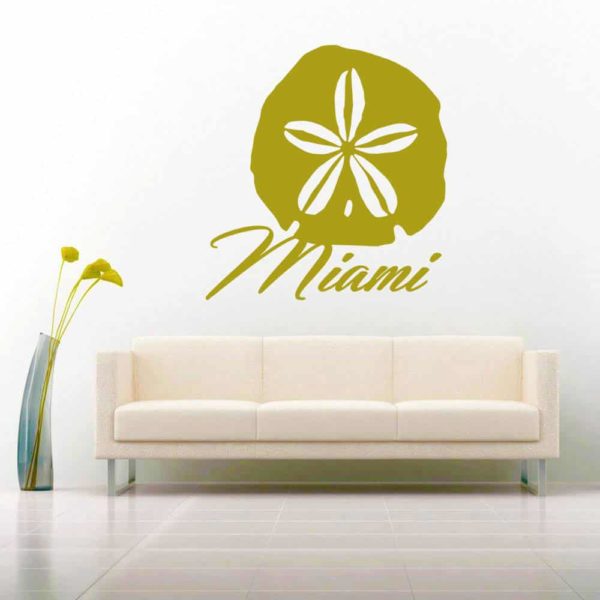 Miami Florida Sand Dollar Vinyl Wall Decal Sticker