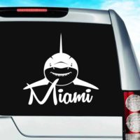 Miami Florida Shark Front View Vinyl Car Window Decal Sticker