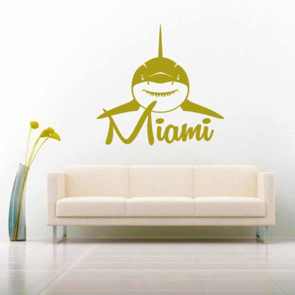 Miami Florida Shark Front View Vinyl Wall Decal Sticker