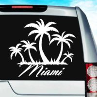 Miami Palm Tree Island Vinyl Car Window Decal Sticker