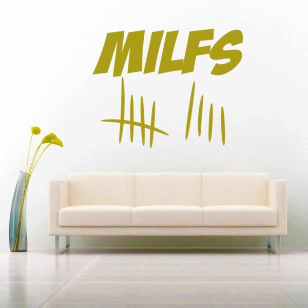 Milfs Tally Marks Vinyl Wall Decal Sticker